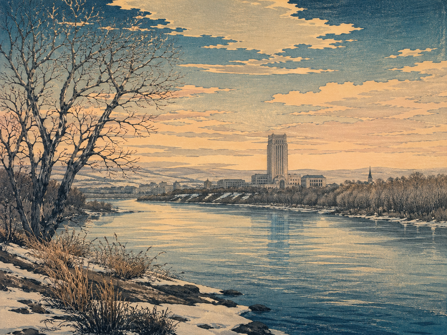 BismarckとMissouri River、州都の記憶
