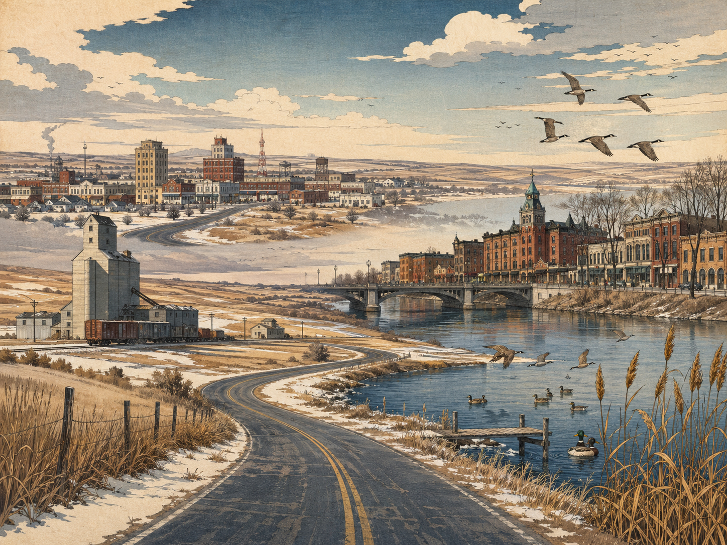 Minot、Grand Forks、Lake Sakakaweaへの拡張ルート